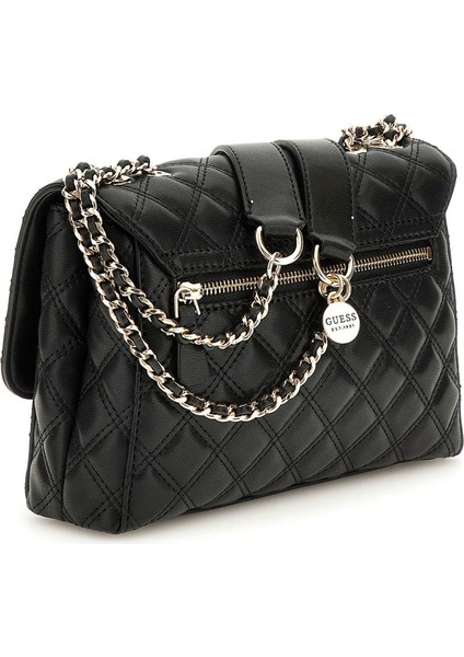 Kadın Kapitone Zincir Askılı Omuz Çantası - Siyah modelleri