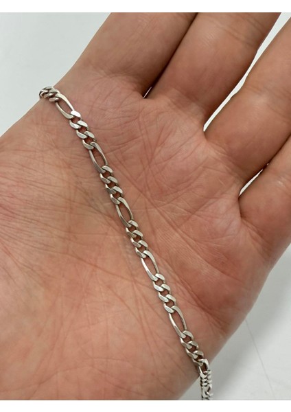 Zincir Motifli 925 Ayar Gümüş Bileklik 3,85MM 4,5 Gram indirimleri