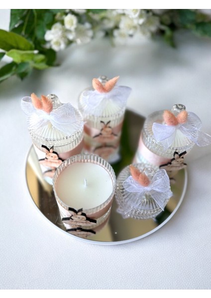 Hediyelik Mum Özel Süslemeli Bebek Hediyelik Mum Isimli 10LU