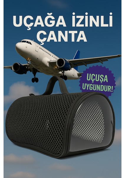 Kedi ve Köpek Taşıma Çantası (Uçak Izinli) 10 kg (42X31X24 Cm) Kedi Çantası