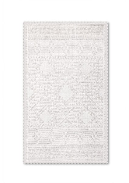 Bukle Bohem Doğal Pamuklu 2'li Banyo Paspas Seti 60X100+50X60 cm - Ekru fiyatları