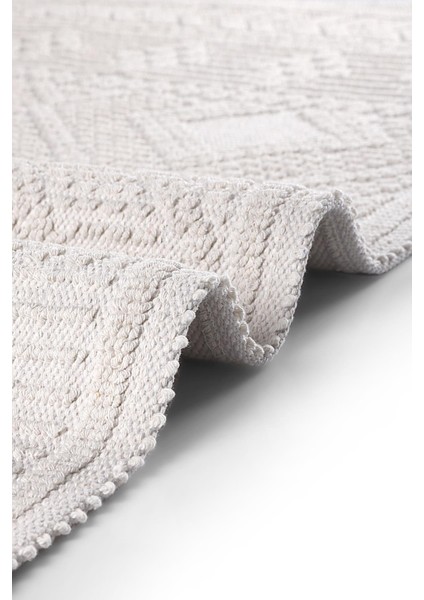 Bukle Bohem Doğal Pamuklu 2'li Banyo Paspas Seti 60X100+50X60 cm - Ekru fırsatları