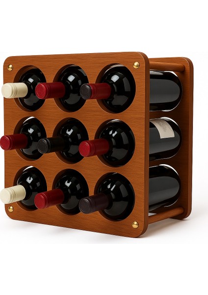 Ahşap Şarap Standı - Ahşap Şişe Organizer - Mutfak Dekorasyonu fırsatları