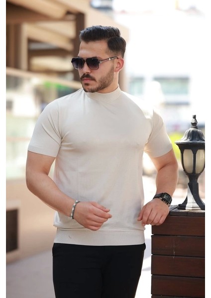 Erkek Yarım Balıkçı Yaka Kısa Kollu Tişört fiyatları