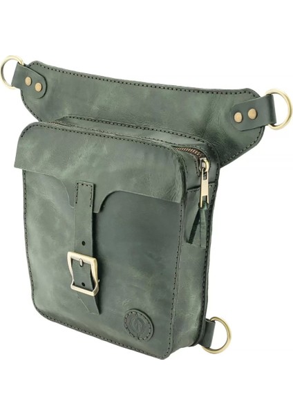 Isme Özel All In One Bel ve Bacak Çantası - %100 Deri - AC15001 - Haki indirimleri