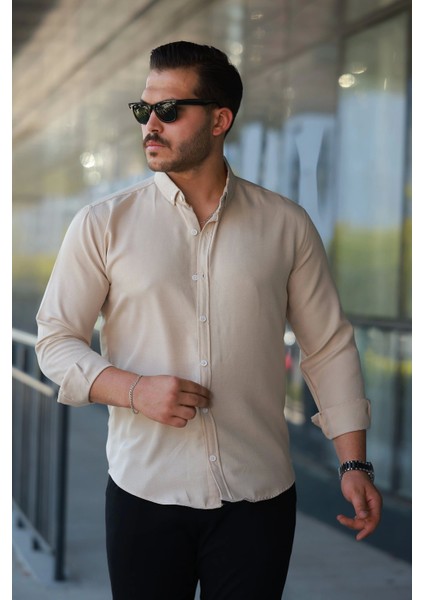 Erkek Uzun Kollu Regular Sofya Keten Gömlek