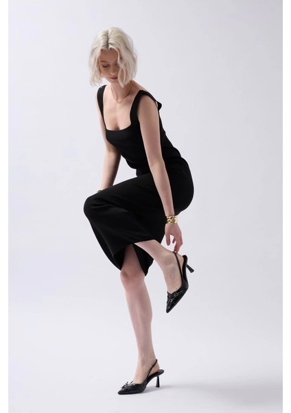 Kalın Askılı Midi Elbise fırsatları