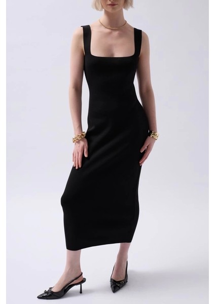 Kalın Askılı Midi Elbise indirimleri