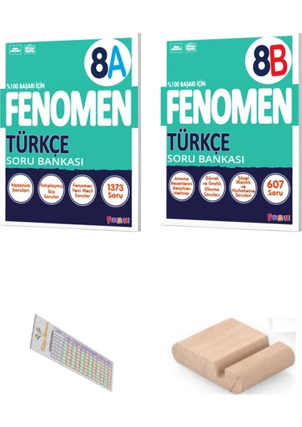 8.sınıf 8 A Türkçe ve 8 B Türkçe Soru Bankası 2025-2026 +Çözüm Ayracı+Telefon Tutucu