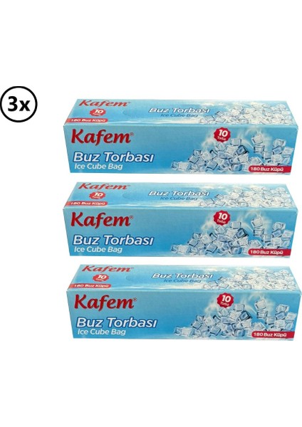 Buz Torbası 180 Buz Küpü x 3 Adet