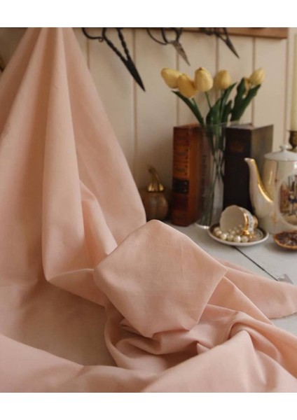 Açık Soft Pudra Pamuk Vual Astar