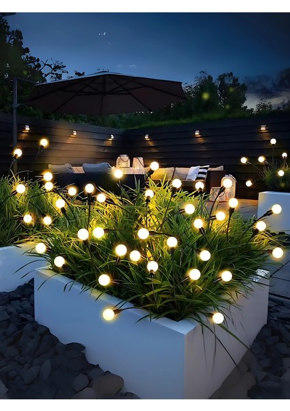 Beyaz 6 Ledli Su Geçirmez Dekoratif Bahçe Çiçekleri Güneş Enerjili Süs Lamba Güneş Panelli Solar Bahçe Işıkları Aydınlatma Lamba Seti