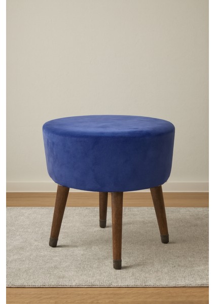 Puf Koltuk Bench Tabure – Lacivert Düz Desen - Ahşap Ayaklı - Doğal Modern Stil fiyatları