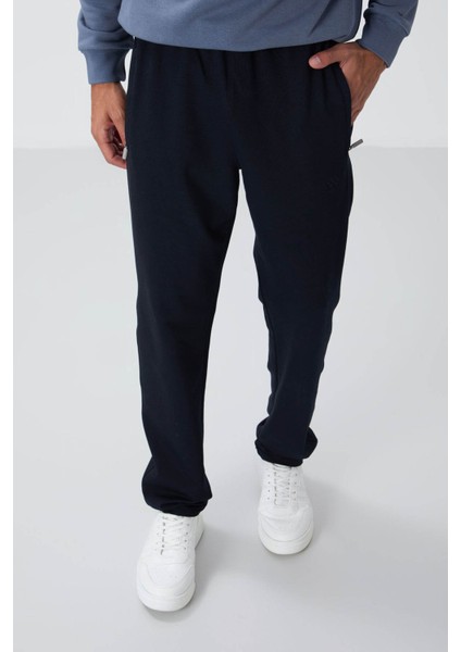 Fermuar Cepli Düz Paça Lacivert Erkek Eşofman Altı T06ER-84669