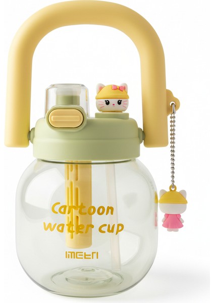 Sevimli Çocuk Suluk Matara – Pipetli & Detoks Hazneli Su Şişesi Anaokulu Ilkokul Mavi Mor Kırmızı Yeşil fiyatları