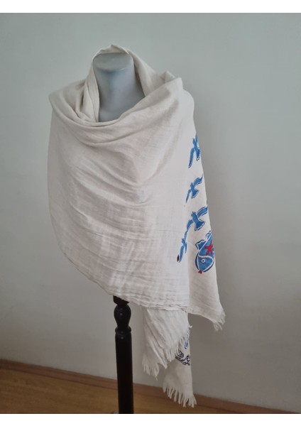 Müslin Peştemal Mercan Desenli Plaj Havlu