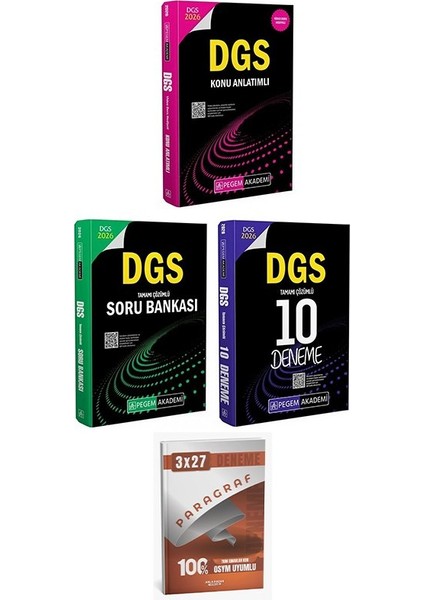 Pegem 2026 Dgs Konu Anlatımı + Soru Bankası + 10 Deneme 3 Lü Set Anlakazan Paragraf