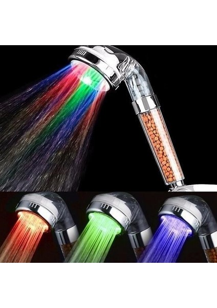 ® Renk Değiştiren LED Işıklı Su Tasarruflu Basınçlı Duş Başlığı