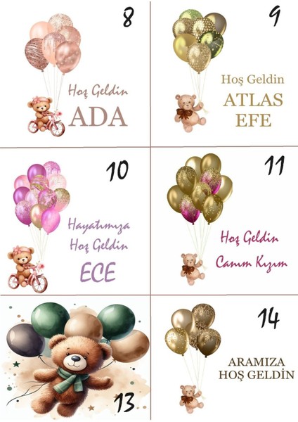 Isme Özel Balonlu (Elit Çikolata) Isimli Bebek Çikolatası 72LI Dogum-Yaş Günü-Hediyelik Çikolata modelleri