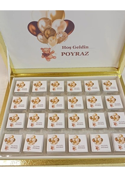 Isme Özel Balonlu (Elit Çikolata) Isimli Bebek Çikolatası 72LI Dogum-Yaş Günü-Hediyelik Çikolata indirimleri