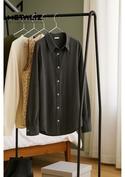 Tekerli Metal Elbise Askılığı Taşınabilir ve Dayanıklı Raflı Giysi Standı Kıyafet Organizeri fiyatları