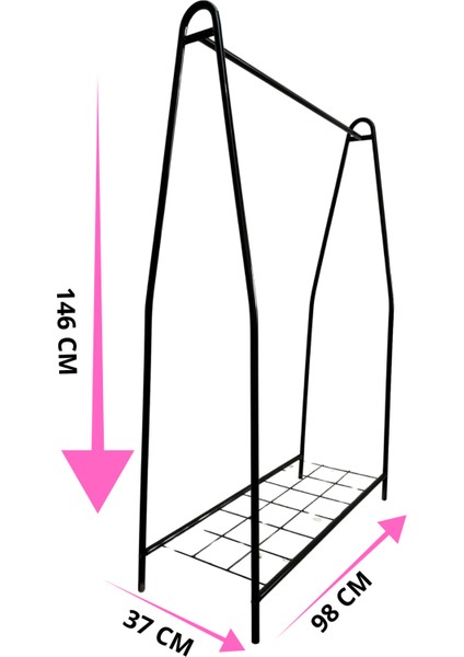 Tekerli Metal Elbise Askılığı Taşınabilir ve Dayanıklı Raflı Giysi Standı Kıyafet Organizeri