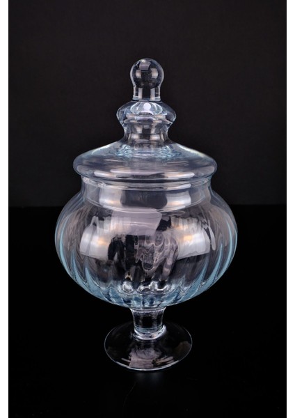 Bonbenera Cam Kapaklı Ayaklı Sunumluk Drajelik ve Kurabiyelik 30 cm modelleri