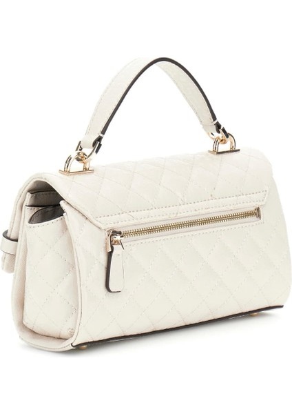 Kadın Kapitone Monogram Desenli El ve Omuz Çantası - Krem fiyatları