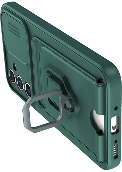 Newface Samsung Galaxy A26 Kılıf Zuma Kartvizitli Yüzüklü Silikon - Yeşil modelleri