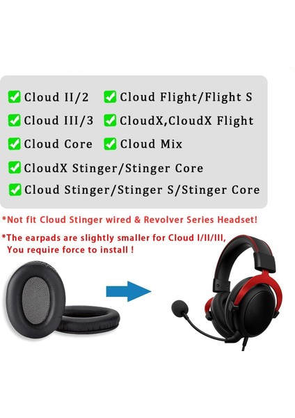 Kingston Hyperx Cloud 2 Iı Cloud Stinger Cloud Flight Cloud Silver Cloud Alpha S Cloud Core Uyumlu Kulaklık Süngeri Pedi Yastık Minder Yalıtım Köpük Earpad fırsatları