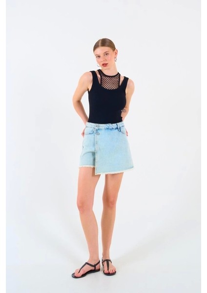 Içi Dantelli Kaşkorse Atlet - Siyah modelleri