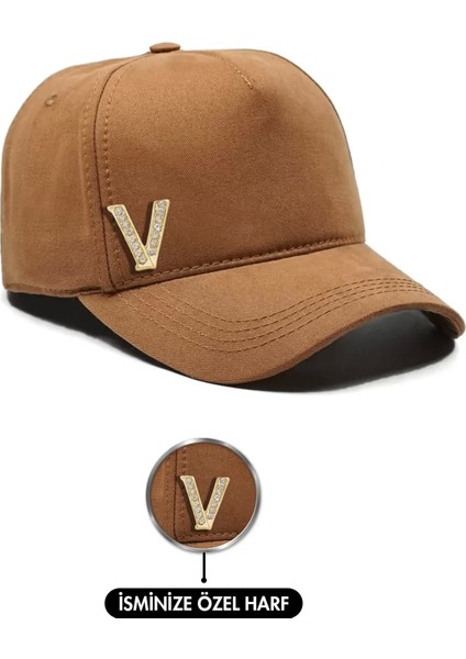 Isme Özel Gabardin Kep Şapka - AB01005 - Camel