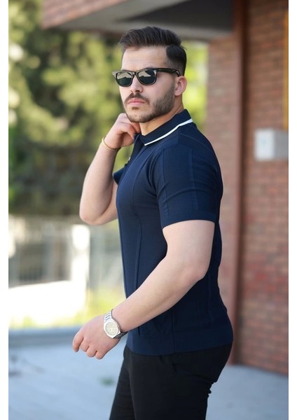 Erkek Yakalı Fermuarlı Kısa Kollu T-Shirt fiyatları