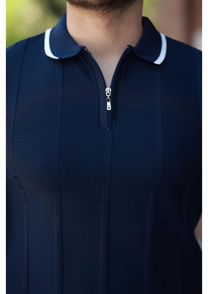 Erkek Yakalı Fermuarlı Kısa Kollu T-Shirt modelleri