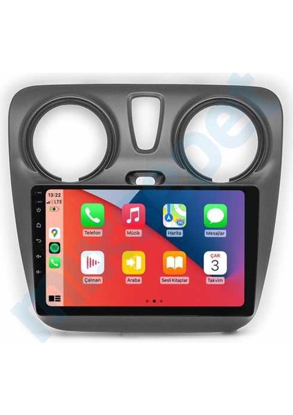 Dacia Lodgy Dokker 2012-2022 4 GB Ram 64 GB Hafıza QLED 9 Inç Android Auto ve Carplay Multimedya Sistemi