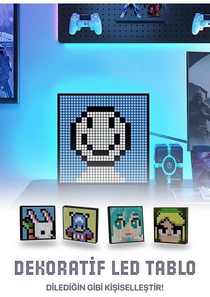 LED Pixel Tablo Dijital Ekran Yazı ve Animasyon Eklenebilen Telefon Kontrollü 32*32 LED fırsatları