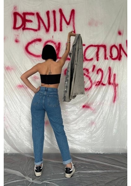 Mavi Boru Paça Jeans Pantolon modelleri