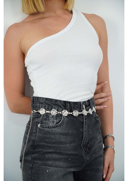 Metal Zincir Kadın Kemer, Elbise, Gömlek, Pantolon, Şort Kemeri