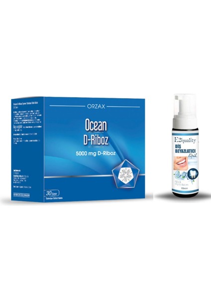 Orzax Ocean 5000MG D-Riboz 30 Saşe + Hediye Diş Beyazlatıcı Köpük