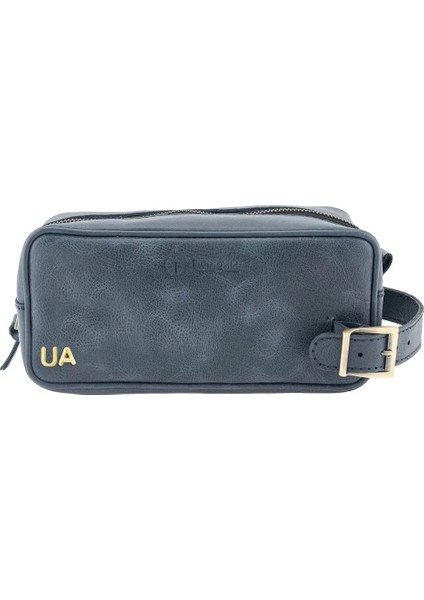 Isme Özel Dopp Kit Kişisel Bakım ve Seyahat Çantası - %100 Rainbow Deri - AC14004 - Lacivert fiyatları