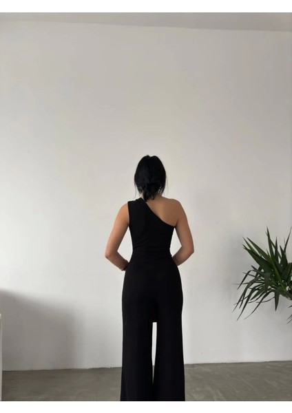 Kadın Tek Omuz Acık Detaylı Scuba Tulum Elbise fiyatları