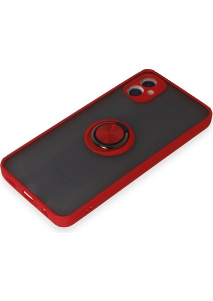 Newface Samsung Galaxy A05 Kılıf Montreal Yüzüklü Silikon Kapak - Kırmızı fırsatları