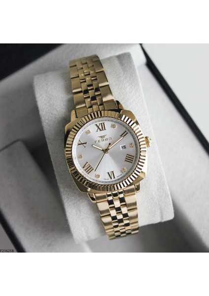 F21625B Çelik Kordonlu Kadın Kol Saati