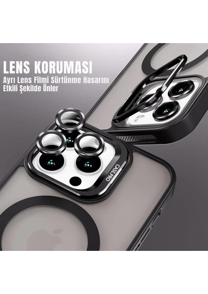 Apple Iphone 14 Pro Max Uyumlu Kılıf Standlı Mat Magsafe Metal Tuşlu Kamera Lens Hediyeli Nevada Case fırsatları