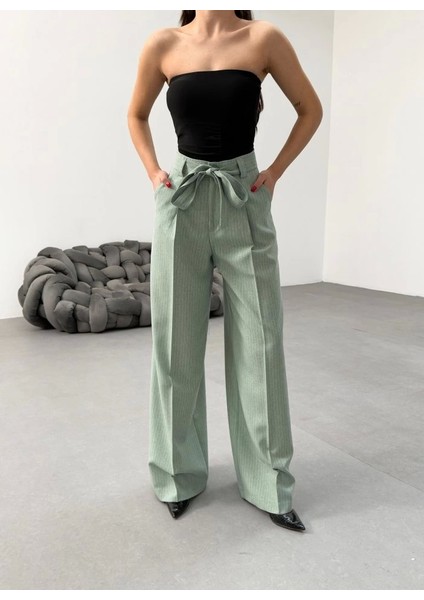 Sante Çi̇zgi̇li̇ Bel Kuşakli Palazzo Pantolon modelleri