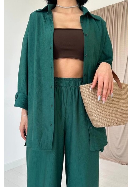 Zümrüt Alice Gömlek ve Bol Kesim Pantolon Takım modelleri