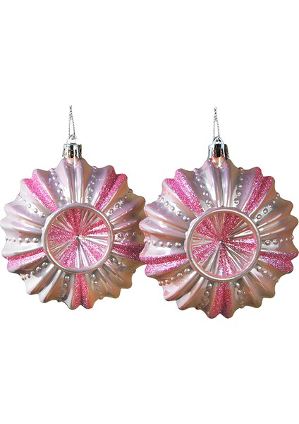 Yılbaşı Süsü Lüks Parlak Top 2'li Pembe 10 cm