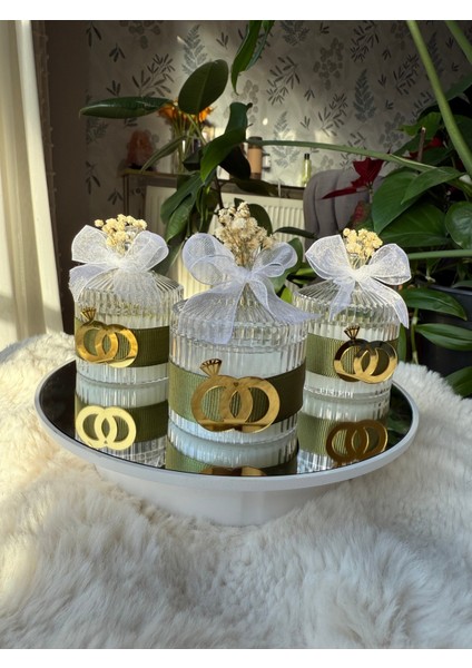 Nikah-Düğün Hediyelik Mum Özel Süslemeli Dağıtmalık Hediyelik Mum Isimli 10LU fırsatları