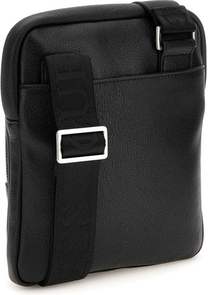 Erkek Kabartma Monogram Desenli Çapraz Askılı Çanta - Siyah fiyatları