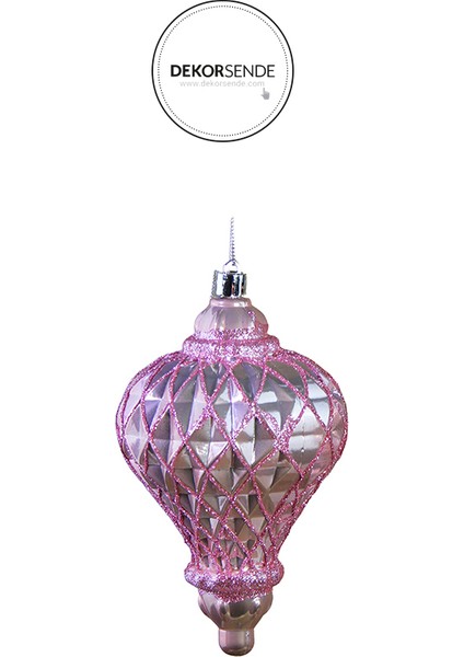 Yılbaşı Süsü Baklava Desenli 2'li Parlak Top Pembe 10 cm fiyatları